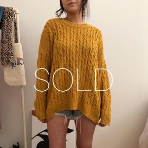 H&M - Mustard Cable Knit Sweater - L